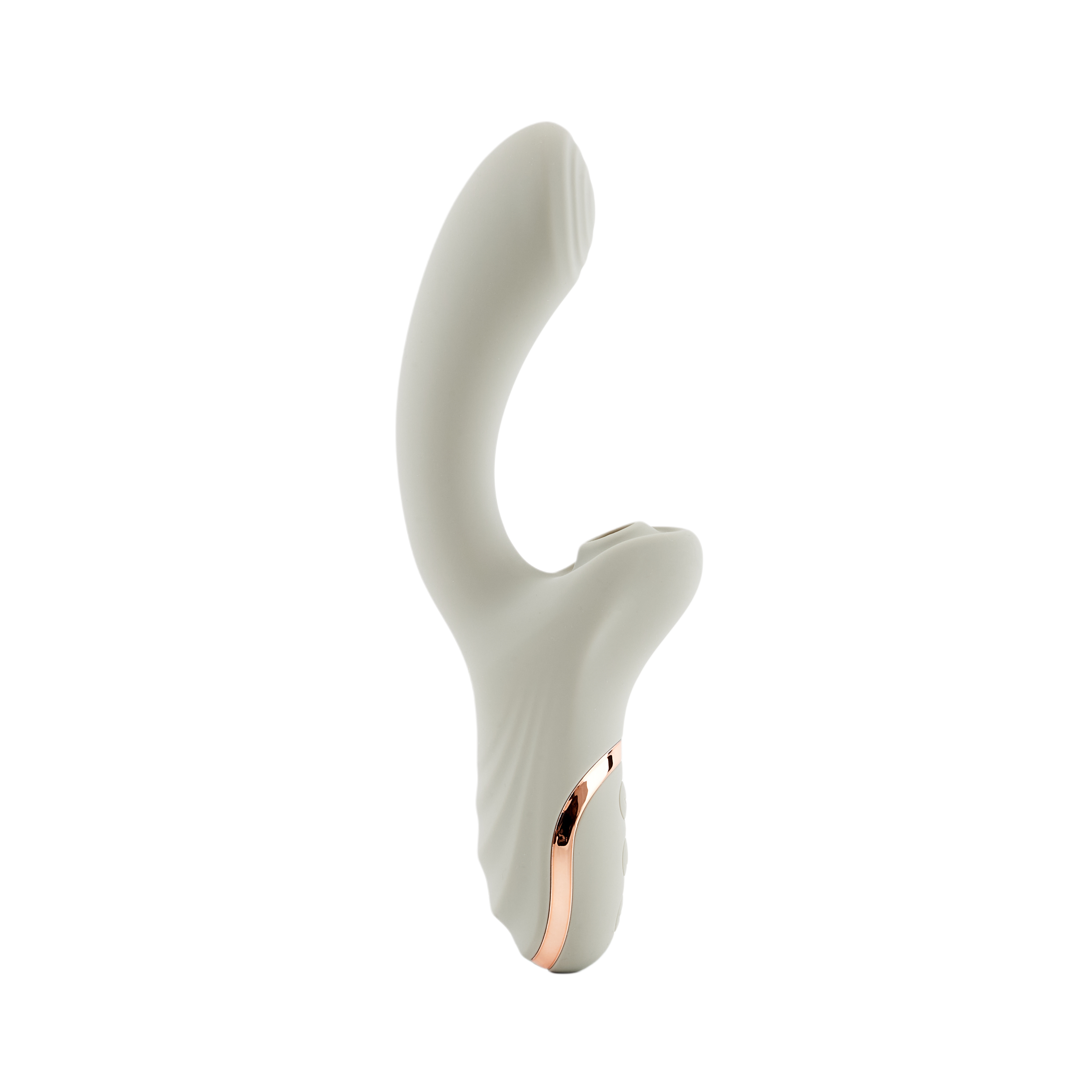 Silicone wave vibrator with rose gold clasp